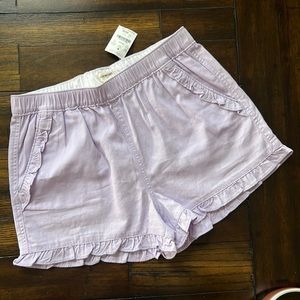 J Crew Factory Ruffle Shorts Size 14 NWT Light Purple
